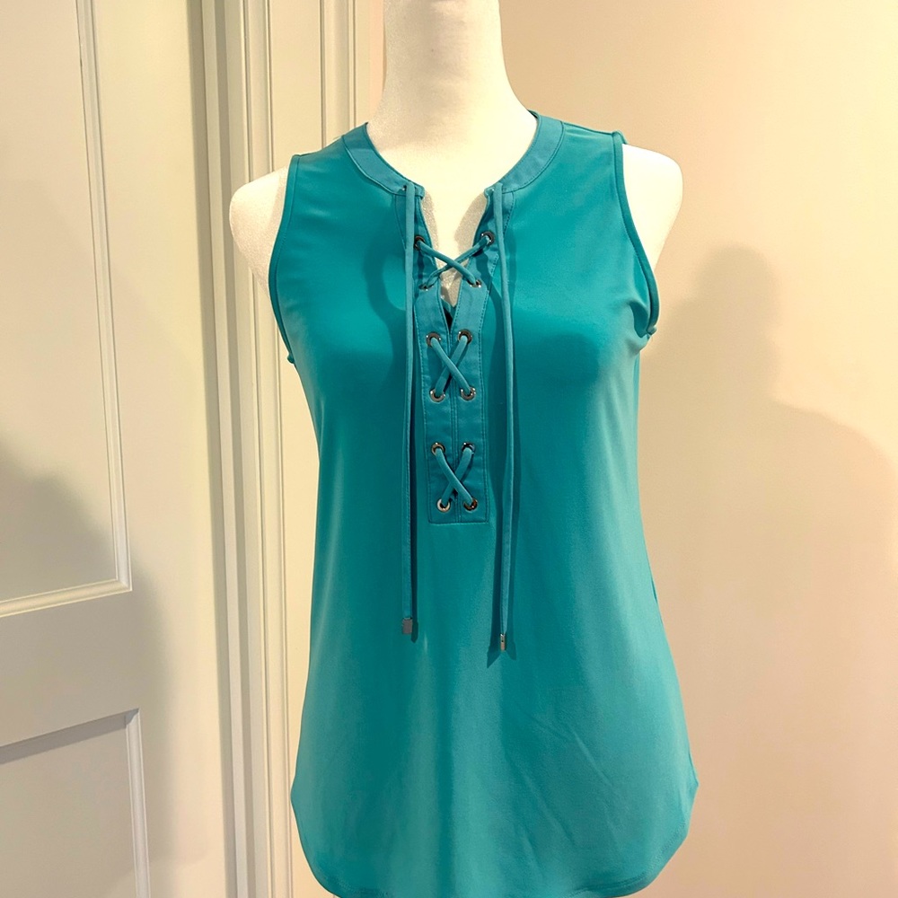 WHBM Turquoise Blue sleeveless top Size XS